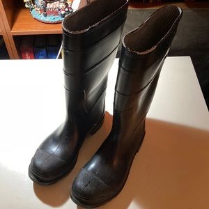 Ska Doo Mens Black Weatherproof Rubber Blazer Rain Boots